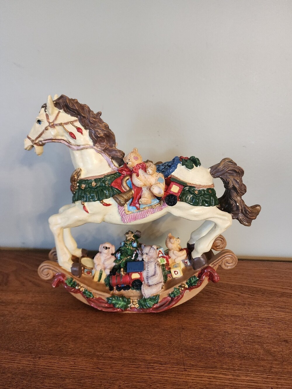Christmas Rocking Horse Figurine